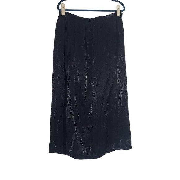 Vintage Dresses & Skirts - Vintage Bentley Black Maxi Skirt Womens 20W Shimmer Party Whimsygoth Shiny Chic